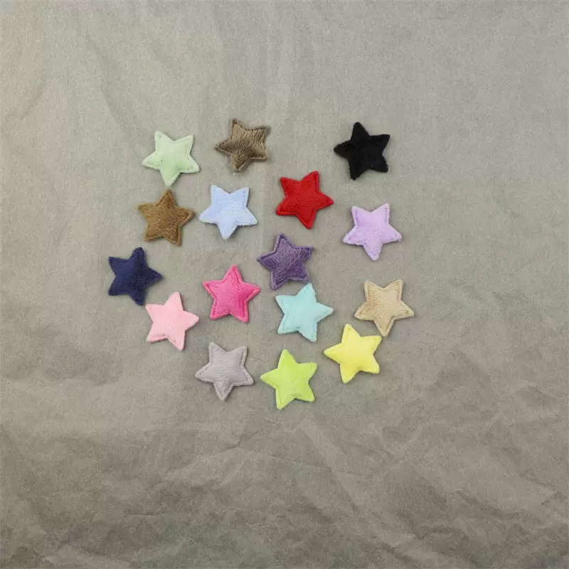 2.5cm毛绒星星娃娃装饰配件 发饰头饰配饰 DIY五角星服装装饰辅料