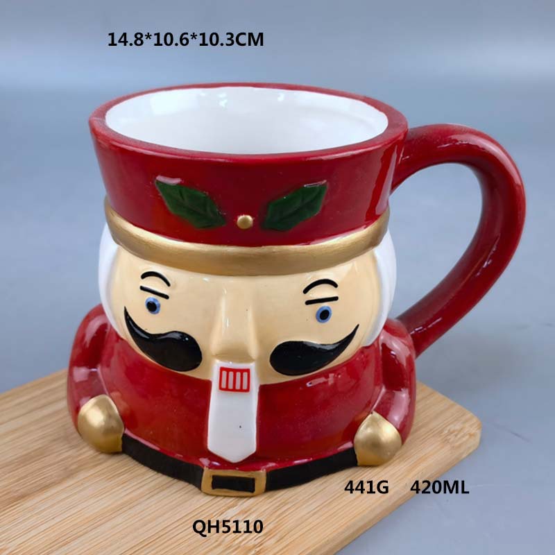 Taza navideña de cerámica, taza de leche con diseño de muñeco de nieve navideño, taza de agua, taza de oficina, taza con relieve 3D, regalo de Navidad