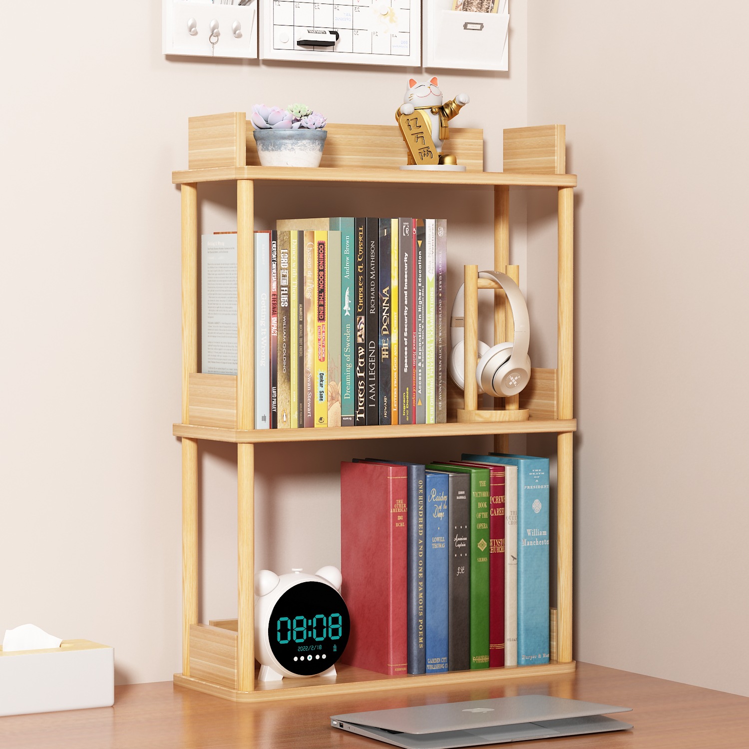 Simple Small Bookshelf on the Desk Layered Storage Student Storage Rack Office Desk Multi-Layer Storage Dormitory Storage Rack
