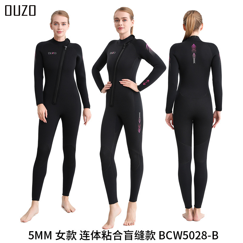 OUZO3mmウェットスーツ男女厚手保温CR超弾クラゲ服冬水泳服ズボン浮潜サーフィン服ウェットスーツ|undefined