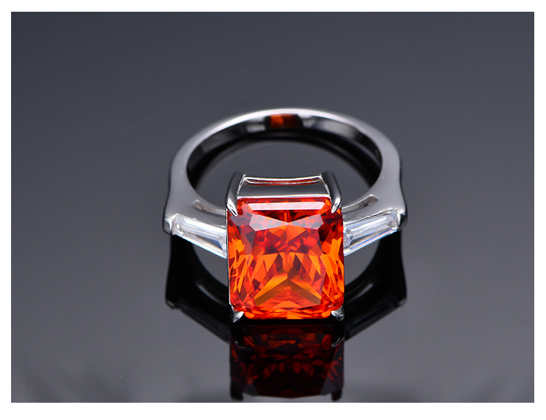 Fashion Geometric Sterling Silver Inlay Zircon Rings 1 Piece
