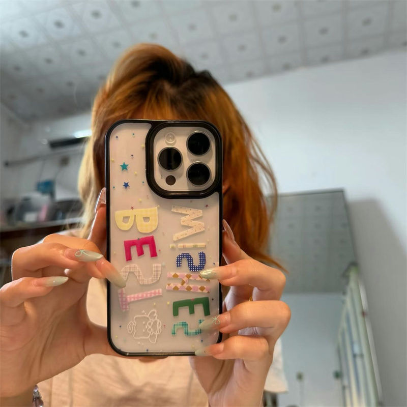 创意星星英文适用苹果16promax手机壳亚克力iphone15透明保护套14|undefined