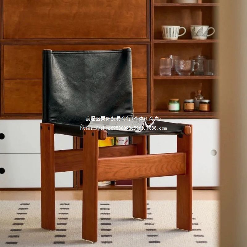 意大利设计复古木餐椅|实木橡木简约现代整装|做旧烤漆工艺成年