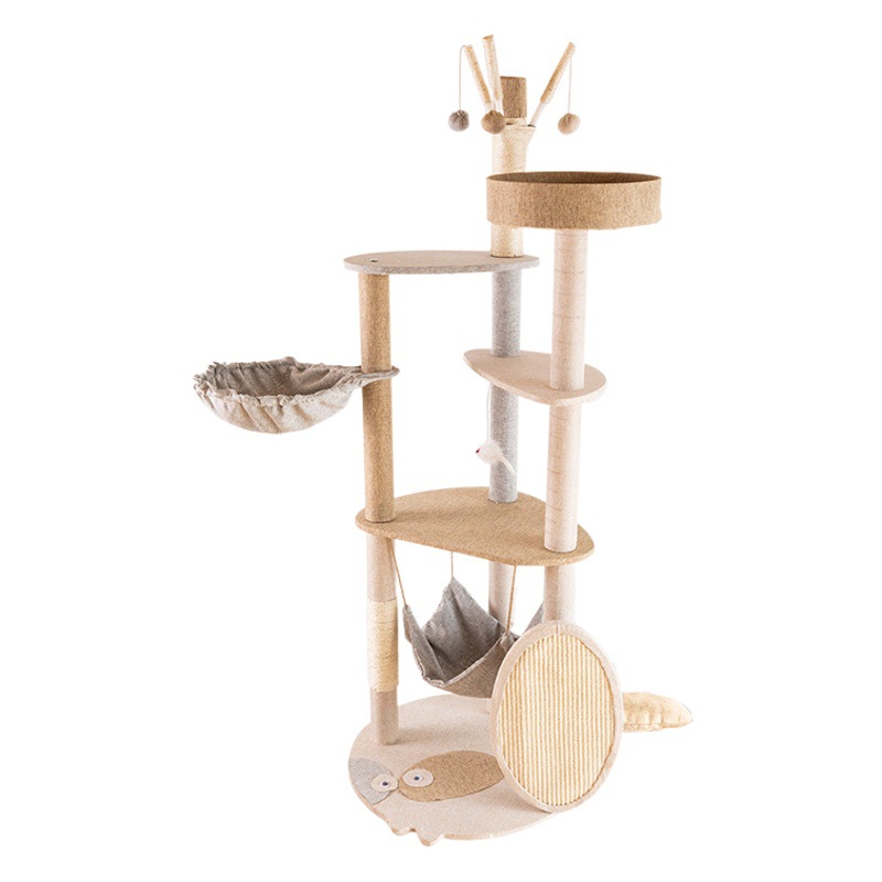 Estante de escalada de gato al por mayor integrado estante de gato grande gato árbol gato saltando plataforma de una pieza de entrega de comercio exterior gato Torre