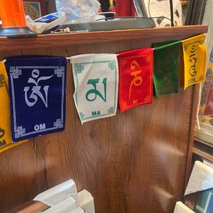 Small Prayer Flag with Five Colors, Xizang Wind Horse Flag, Mini Prayer Flag with Six-Character Mantra, 90cm Long Six-Character Flag
