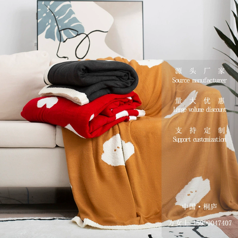 Fleece coral duvet for sleep, knitted sofa, increased thickness