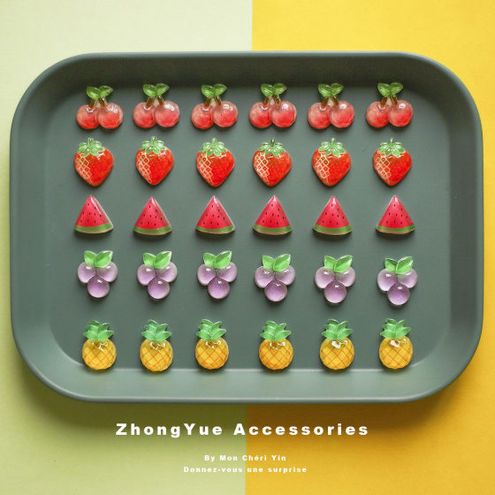 fruit small accessories grape pineapple watermelon cherry strawberry resin accessories diy handmade materials