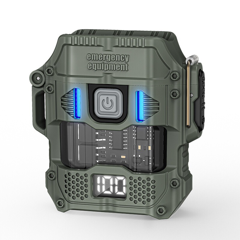 Multifunctional Keychain Light Arc Lighter Portable Lighting Work Light Strong Light Flashlight with Cigarette Lighter