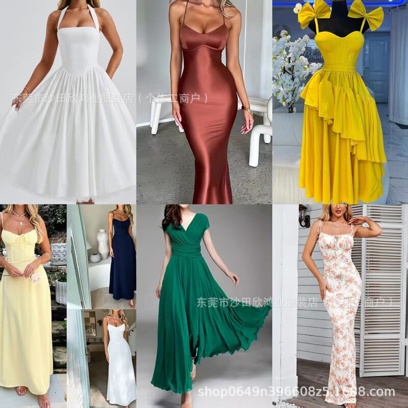 New European and American Foreign Trade Cross-Border Women's Clothing Amazon Shein Hot-Selling Assorted Mid-Length Dresses Sexy Party Dresses New European and American Foreign Trade Cross-Border Women's Clothing Amazon Shein Hot-Selling Assorted Mid-Length Dresses Sexy Party Dresses