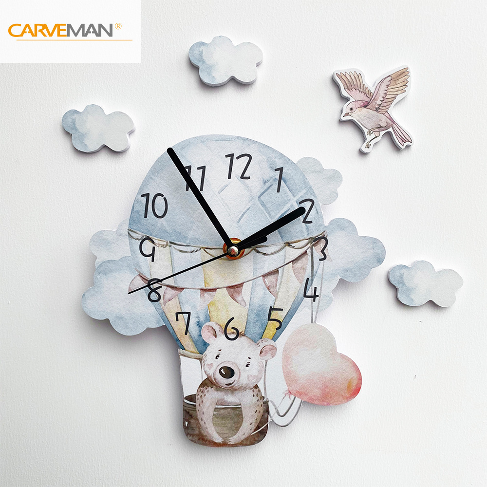 Funlife fairy tale forest watercolor wind children wall clock cartoon kindergarten decoration clock SWC