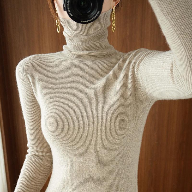 Popular Sweater for Women in Autumn and Winter, Ready-To-Wear Stacked Collar Base Shirt, Inner Layer Turtleneck Sweater, New Style Top Popular Sweater for Women in Autumn and Winter, Ready-To-Wear Stacked Collar Base Shirt, Inner Layer Turtleneck Sweater, New Style Top