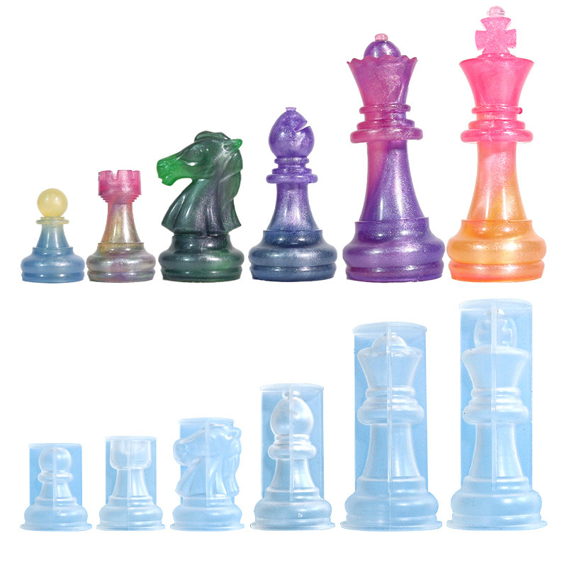 New DIY Glue Mold Large Stereo Chess Silicone Mold Mirror Resin Ornament Cross-Border Hot Sale New DIY Glue Mold Large Stereo Chess Silicone Mold Mirror Resin Ornament Cross-Border Hot Sale