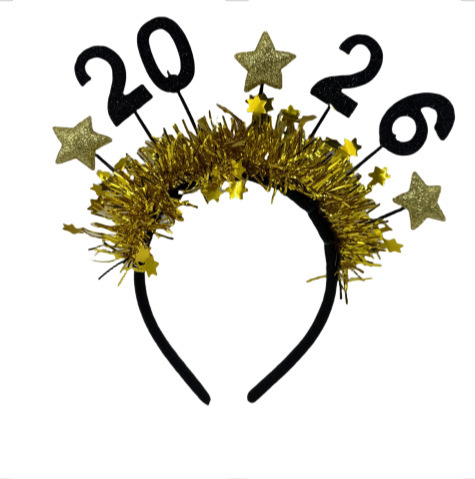 新年发箍2026星星拉花跨年狂欢酒吧舞会彩条头箍派对装饰表演头扣|undefined