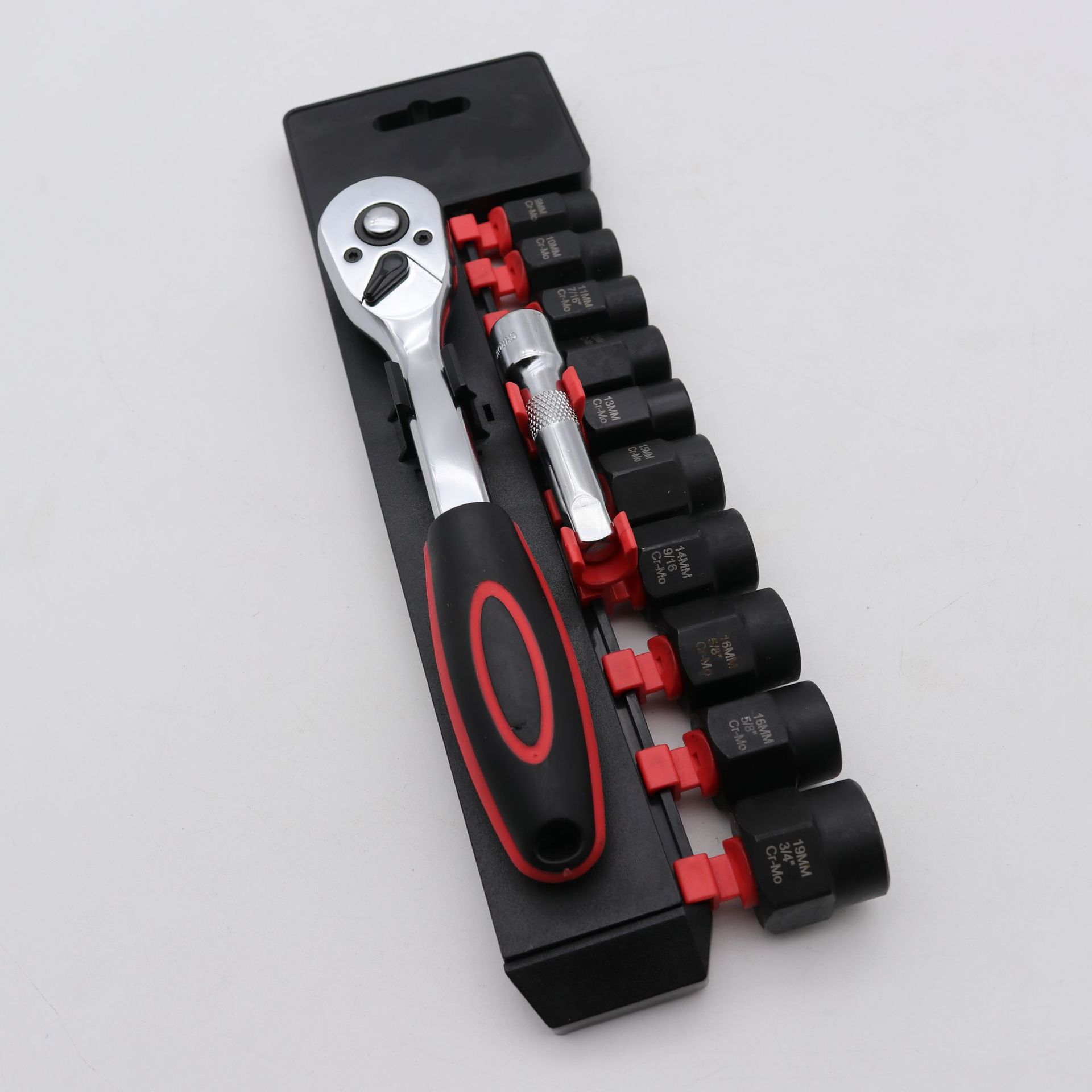 12件套中飞汽修工具套装快速棘轮扳手套筒组合车载五金工具箱