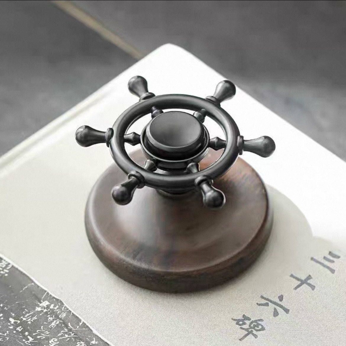 黑檀铜木盖置壶盖托高档紫砂壶盖置物架简约盖碗茶器茶壶茶道配件