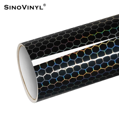 Carlake holographic honeycomb body color changing film magic color laser car film glossy chameleon body color changing film (Automotive Film) - 15218-m-honeycomb-laser-black
