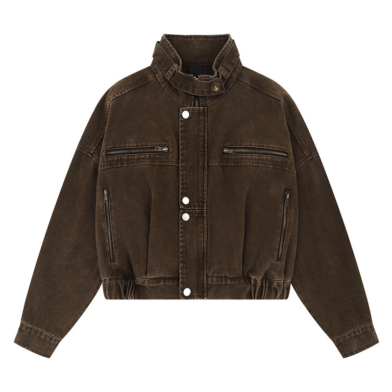 Clothing Men's Clothing American Style Retro Workwear Style Loose Short Motorcycle Jacket Women's 2025 Autumn New Style