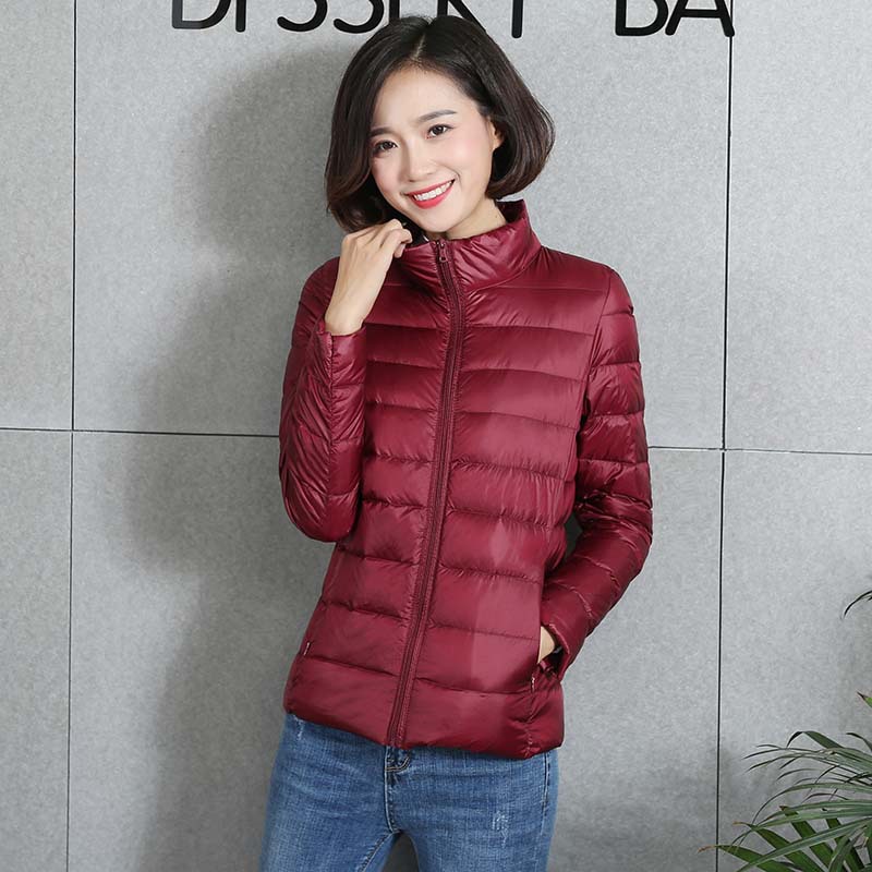 스탠드 칼라 버건디