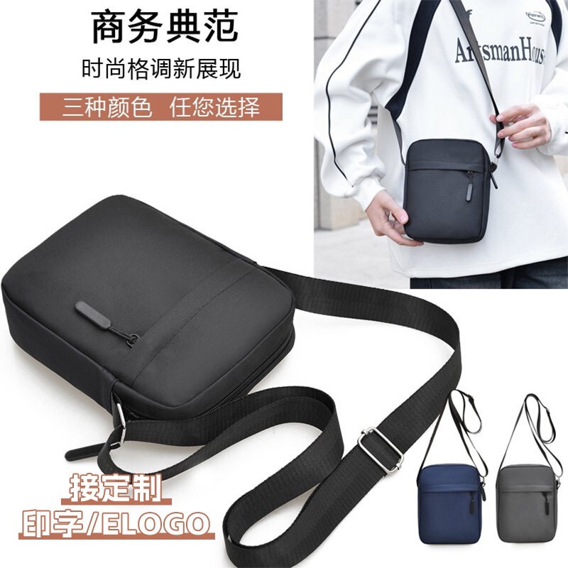 New Style Shoulder Bag, High-End Casual Business Mobile Phone Bag, Small Shoulder Bag, Sports Trendy Backpack, Cross-Border Men's Crossbody Bag