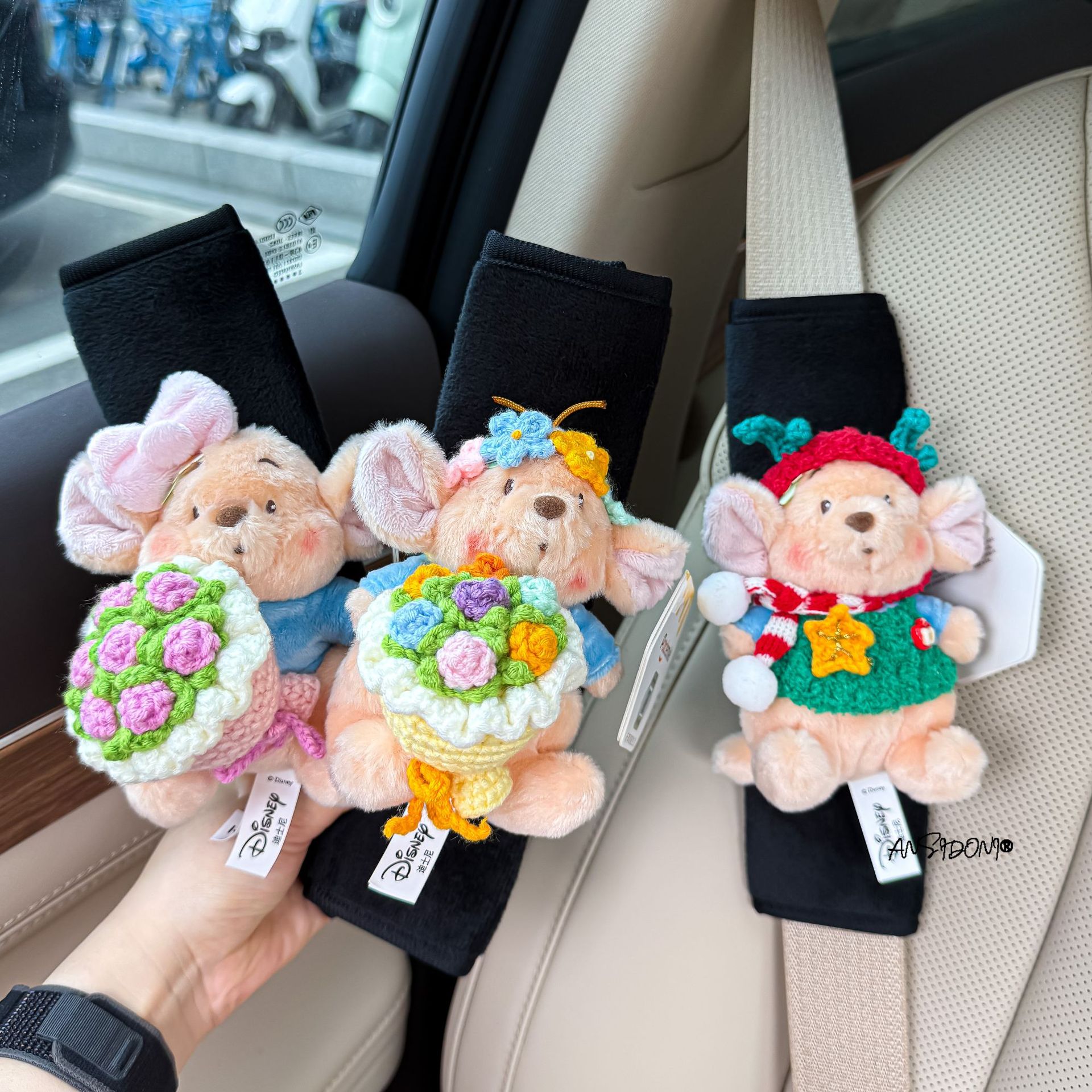Authentic Baimei Forest Little Bean Flower Car Seatbelt Shoulder Pad Car Interior Decoration Anti-Neck Strain Car Decoration