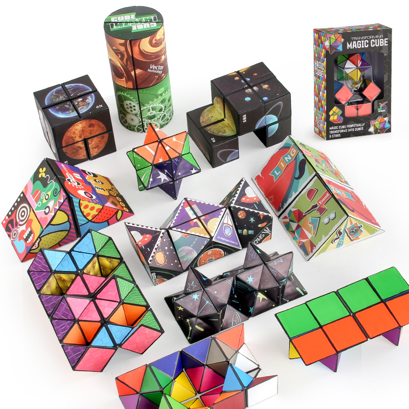Variedad de exportación transfronteriza cubo magnético 3D variedad tridimensional cubo infinito Cielo estrellado descompresión dos en uno cubo juguete