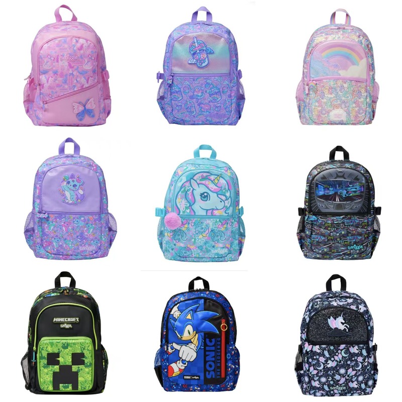 Australian Smiggle Large School Bag Primary and Secondary School Students Outdoor Leisure Bag Primary School Kidsren's Backpack Large Capacity