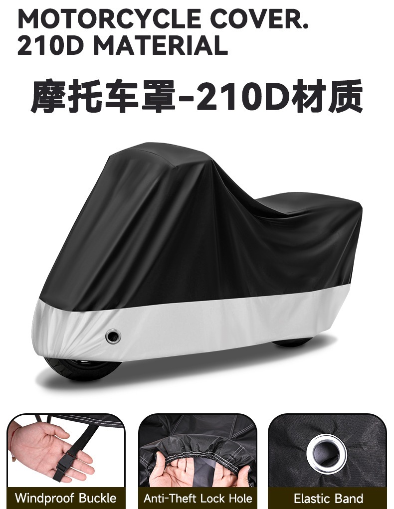 Ready Stock Supply of Oxford Cloth Motorcycle Covers, Sun-Proof and Rain-Proof Full Covers, Electric Vehicle Covers, Dust-Proof and Heat-Insulating Rain Covers