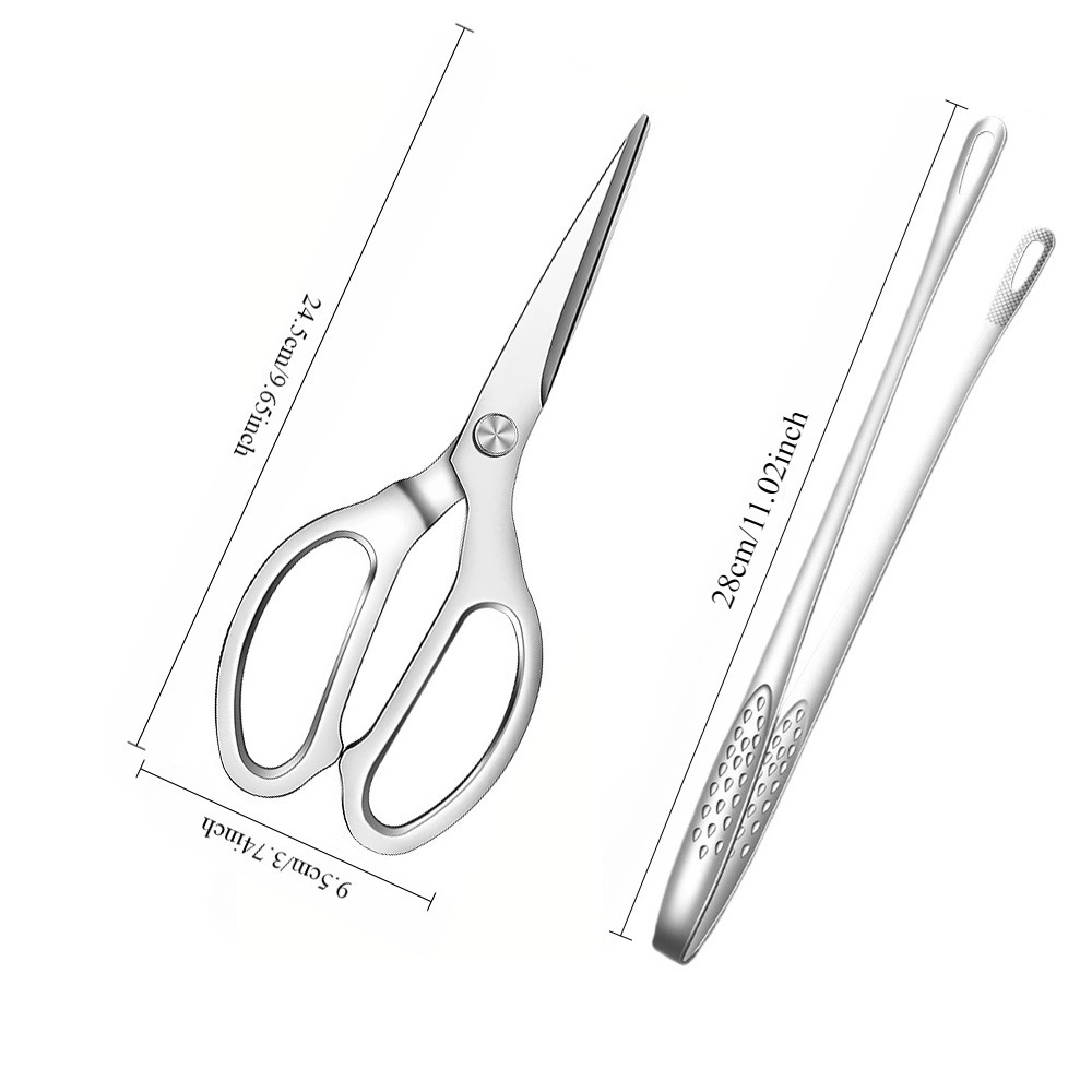 Tijeras de cocina de acero inoxidable doméstica, tijeras de hueso de pollo, tijeras multifuncionales para matar peces, tijeras de alimentos.