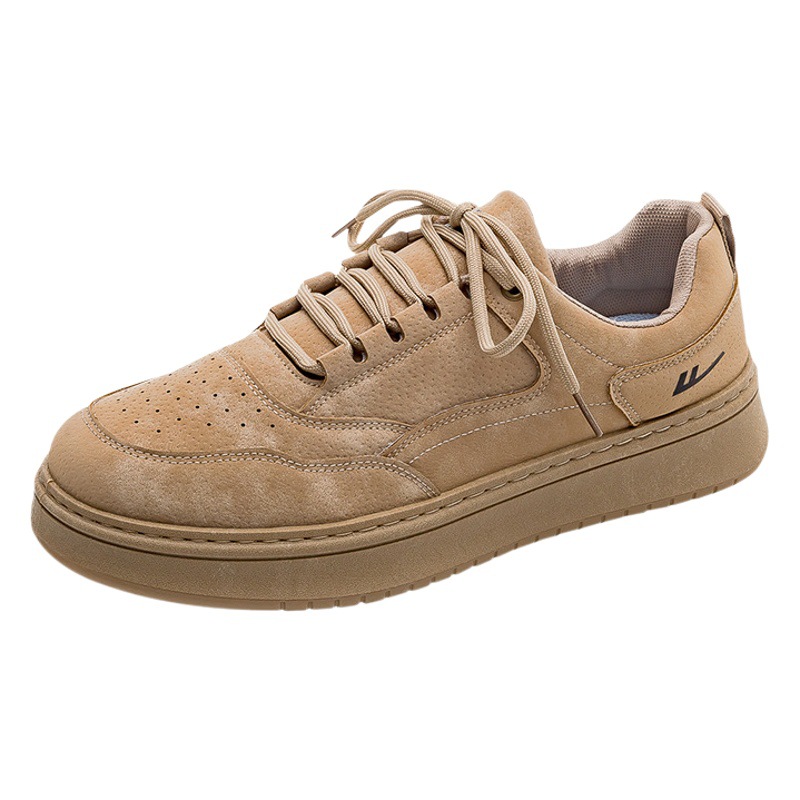 Huay Li Maillard color sólido zapatos casuales de suela gruesa lazos minimalistas zapatos de skate al aire libre zapatos de hombre al por mayor