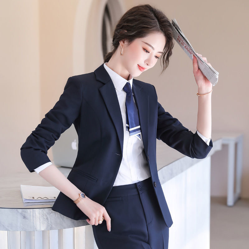 Autumn and Winter Business Wear Women's Small Suit Jacket Suit Dress Women's Suit Elegant Fashion Hotel Interview Work Clothes Autumn and Winter Business Wear Women's Small Suit Jacket Suit Dress Women's Suit Elegant Fashion Hotel Interview Work Clothes