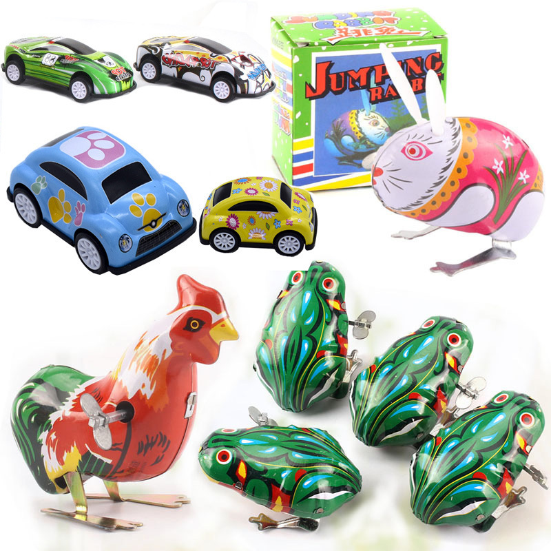 Children's chain 80 s classic nostalgic stall hot sale bouncing little frog iron frog clockwork toy car Children's chain 80 s classic nostalgic stall hot sale bouncing little frog iron frog clockwork toy car