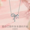 Cute necklace with bow, universal fashionable chain for key bag , light luxury style