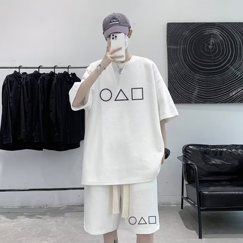 Men's Summer Sports Set Wholesale T-shirt Men's Casual Short Sleeve Shorts Youth Casual Plus Size Two Piece Set Trendy