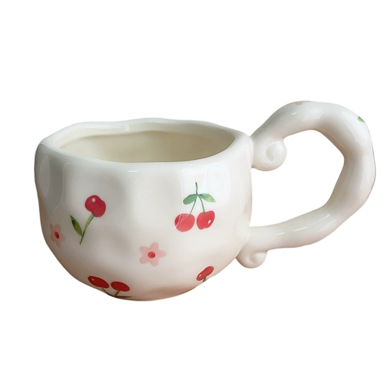 Irregular Mark Cup Korean INS Creative Creative Creative High -value Ceramic Milk Cup Breakfast Water Cup Office Cup