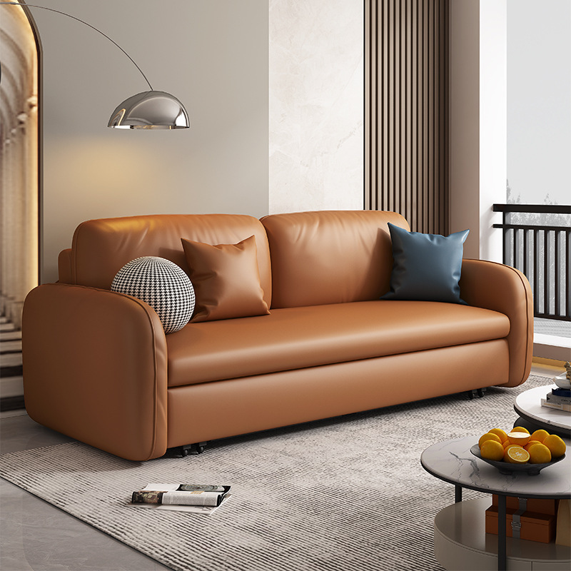 Technology cloth sofa bed light luxury small apartment dual-use foldable multifunctional storage double flannel telescopic bed