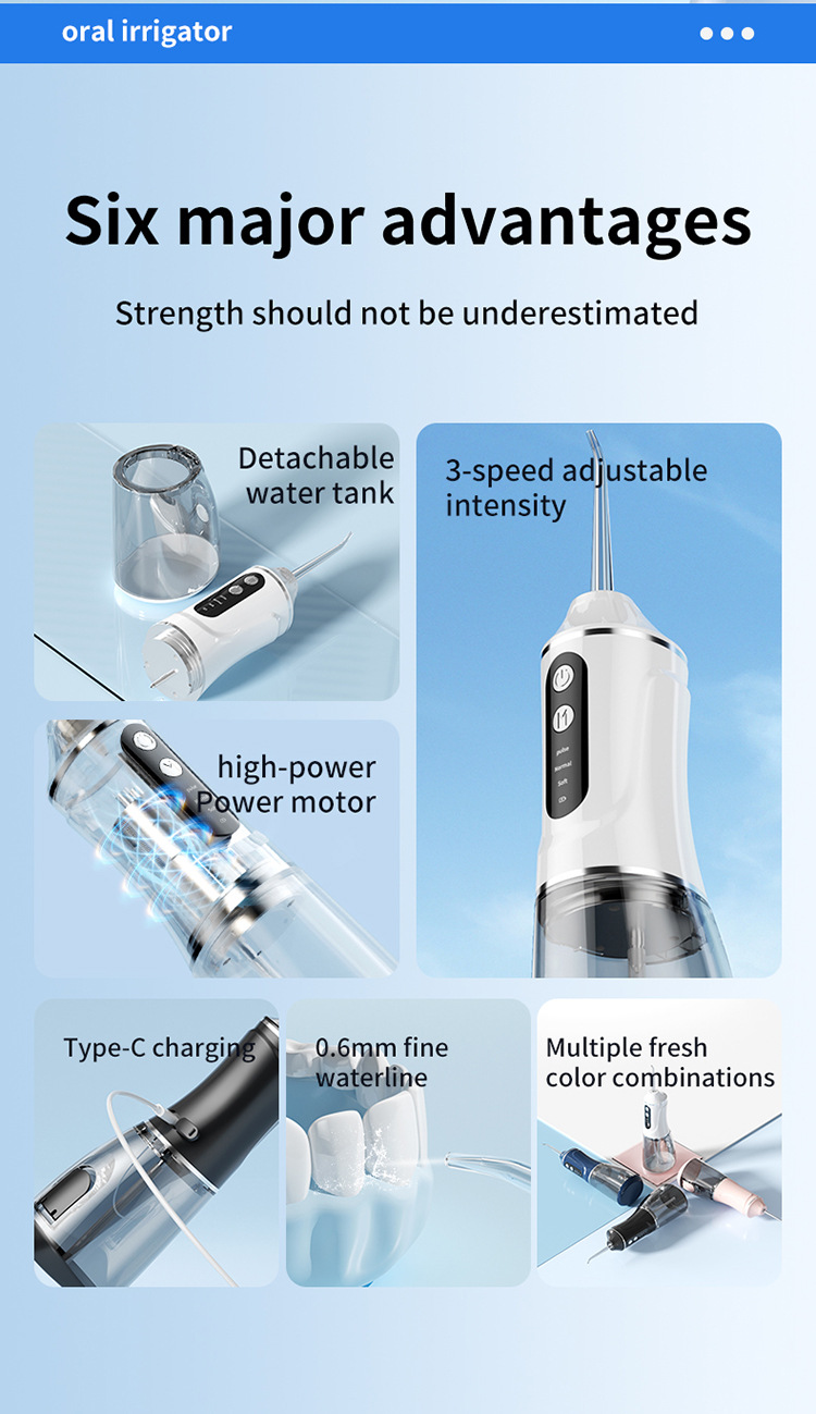 Portable Dental Irrigator, Electric Oral Cleaner, Handheld Dental Cleaner, Stone Removal, Water Flosser, Dental Floss_voghion.com