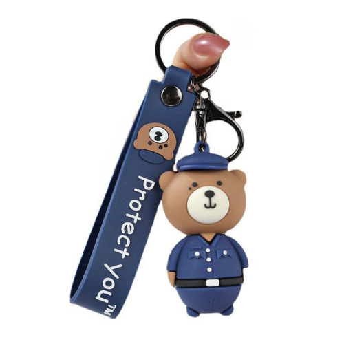 You are my city fortress police bear key pendant Sheriff tear bear doll key chain bag pendant