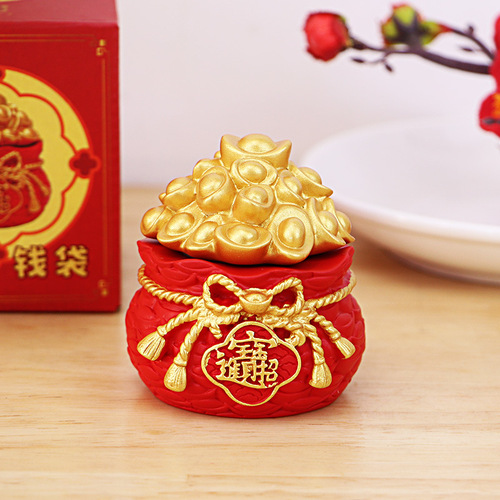 Creative money bag ornaments, car center console, car interior, office desktop decorations, cake ornaments