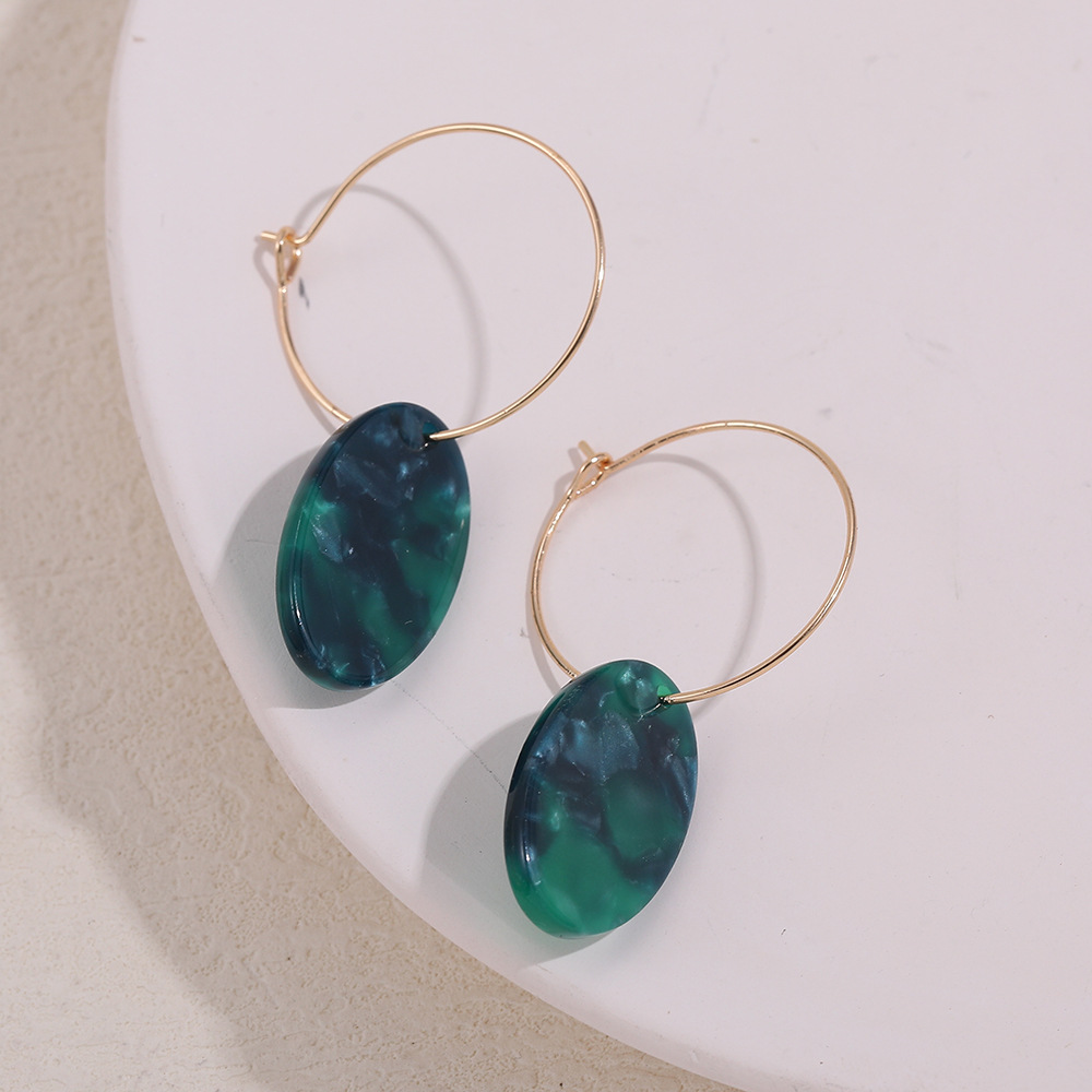Autumn New Oval Acetate Plate Acrylic Earrings display picture 2