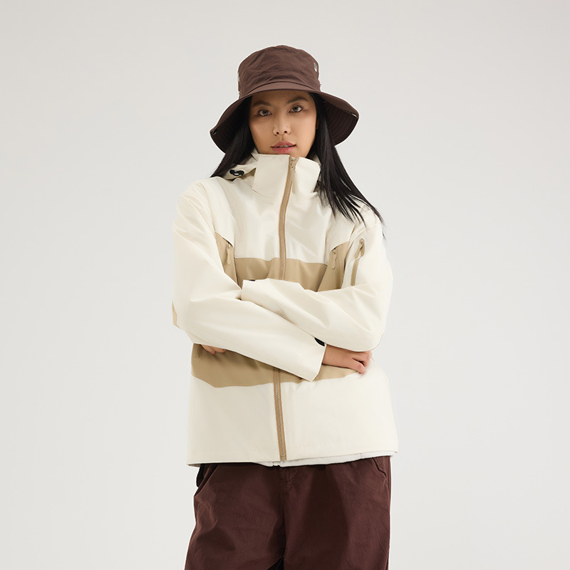2025 otoño y invierno al aire libre traje de asalto de dos piezas conjunto desmontable chaqueta para hombres y mujeres más terciopelo grueso traje de montaña 3 en 1