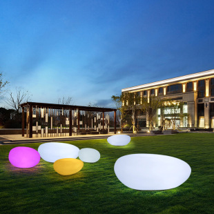 Led Luminous Stone Stool Outdoor Park Chair Plaza Mall Rest Area Sitting Stool Commercial Seat