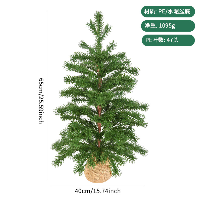 Decoración de Navidad 50 ~ 70cm pequeña decoración de árbol de Navidad PE decoración de escritorio diseño de escenario de árbol de mangá