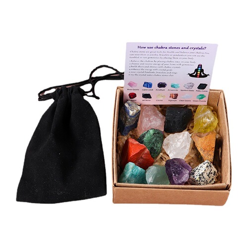 Amazon's best-selling natural crystal rough stone set unpolished crystal gravel seven-color gemstone home decoration ornaments