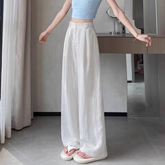 2025新款天丝亚麻阔腿裤子大码女胖mm显瘦梨型身材高腰慵懒风夏薄