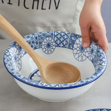 面碗批发日式青花瓷家用碗套装陶瓷碗大小汤碗沙拉饭碗泡面餐具碗