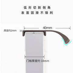 Aluminum profile edge banding cabinet door pull slot milling thumb style black extended invisible wardrobe drawer handle