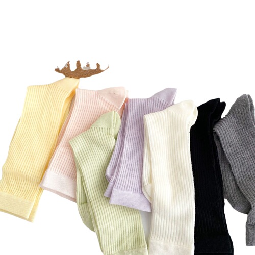 Summer Thin Pile Socks New Anti-pilling Candy Color Women's Socks Japanese Cotton Socks Mesh Breathable Mid-Tube Socks for Women