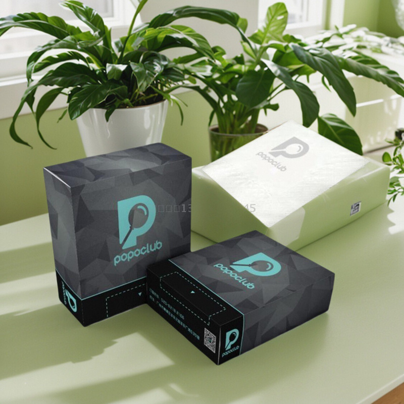 Advertising Boxed Tissue Customized 230 Napkin Printing Logo Bar Tissue Quad Box Facial Tissue Printing Paper Pumped