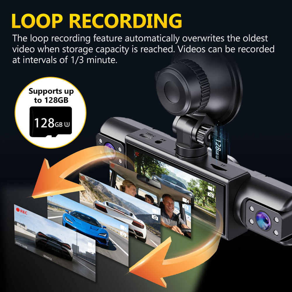Cross-Border Four-Lens Dash Cam with Wifi Connectivity, Full-Range Monitoring of Front, Rear, Left, and Right Sides, and Night Vision