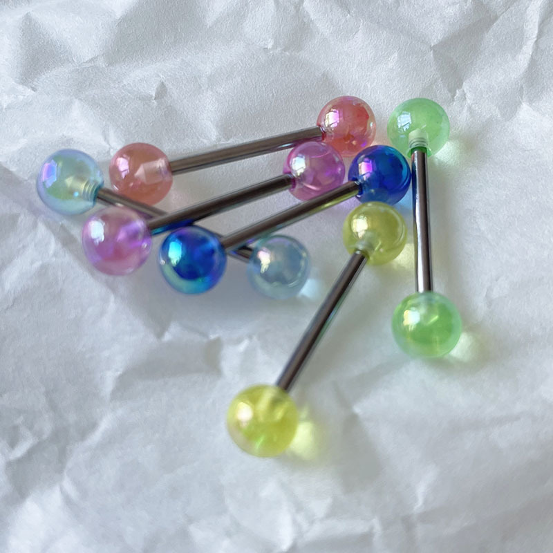 Simple Style Colorful Arylic Polishing Tongue Nail 1 Set